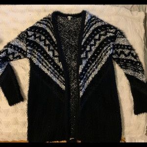 UO Oversized long length fuzzy open front sweater